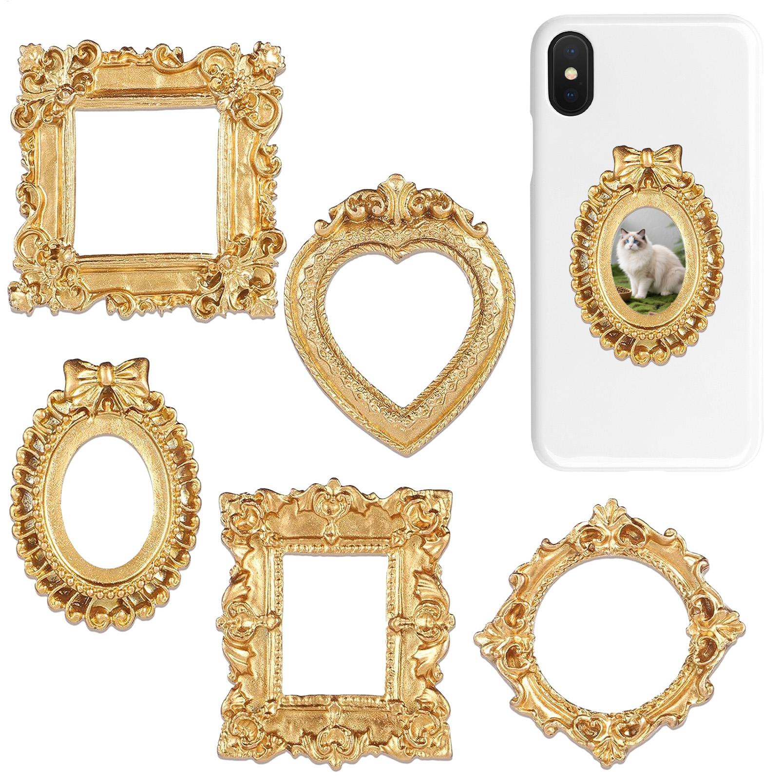 Resin Art Photo Frame - Mini Cornici Dorate Retrò, Set di