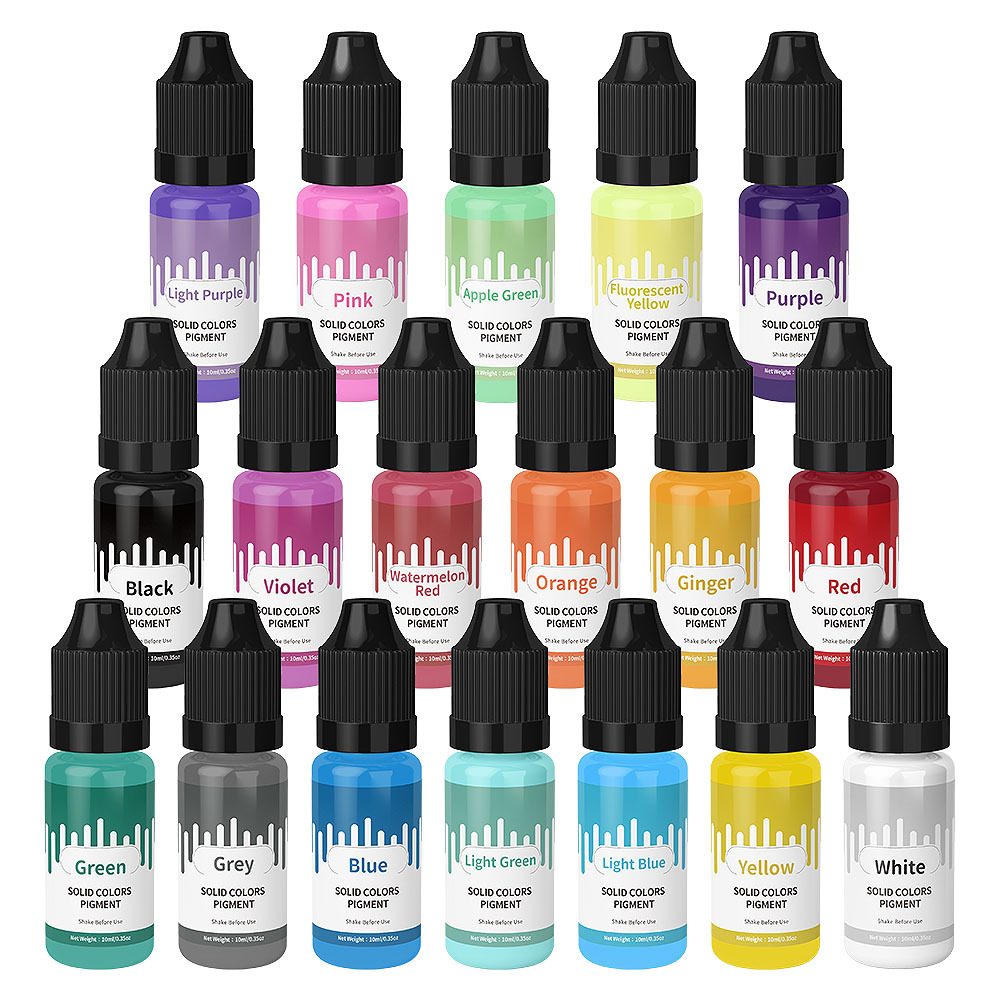 Resin Art Glue - 18 colori 10ml Macaron Solido Colore