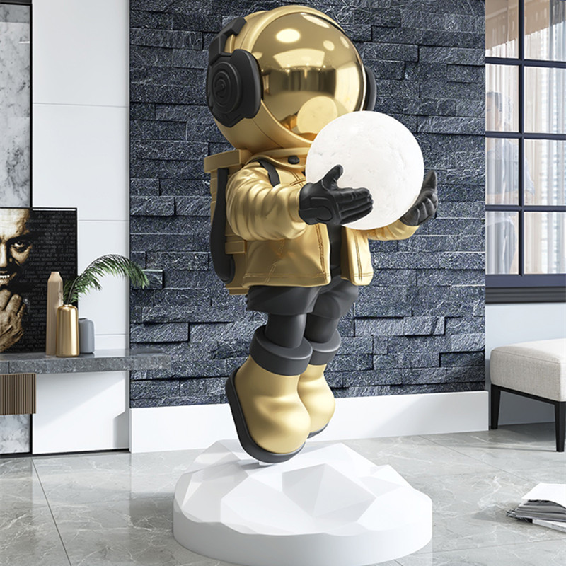 Resin Art On Floor - Astronauta lampada da terra Decor statua