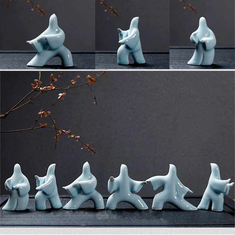 Resin Art Studio - Arte astratta ceramica Kungfu pone Figurine