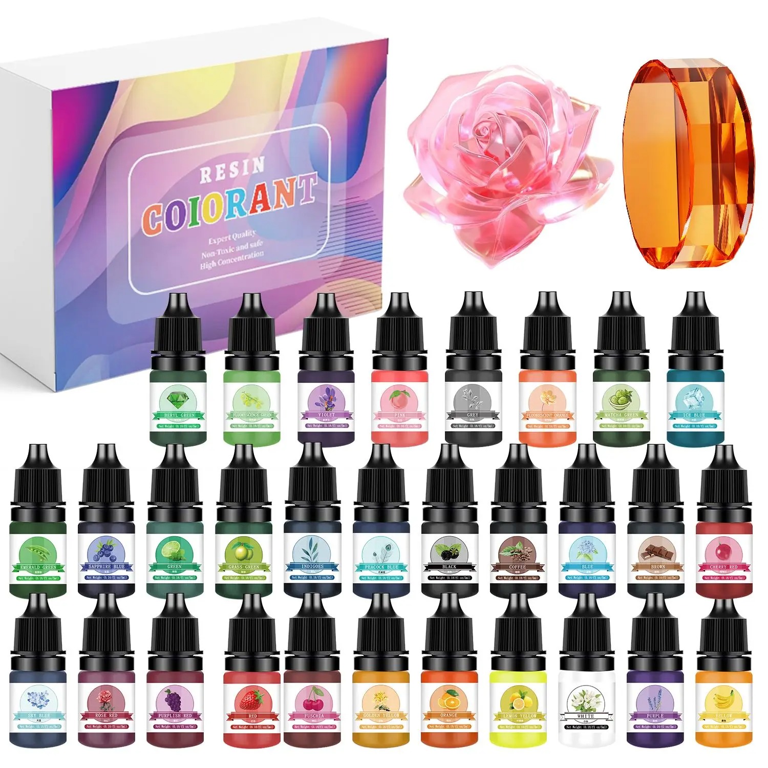 Resin Art Glue - 30 colori 5ml kit di pigmenti
