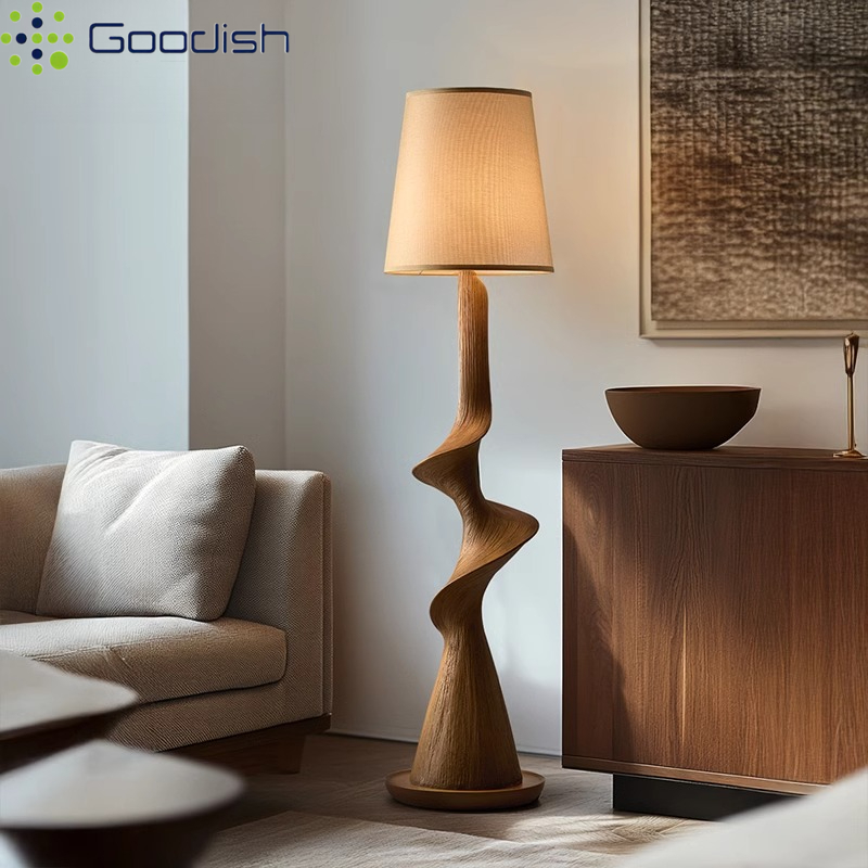 Resin Art On Floor - Lampada da Terra LED in Legno