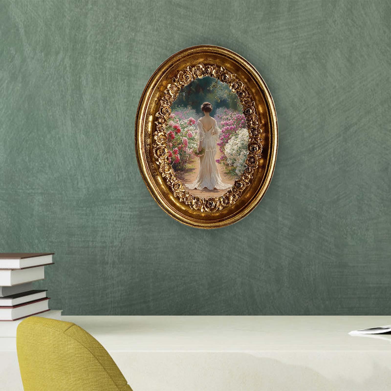 Resin Art Studio - Cornice per foto ovale vintage da