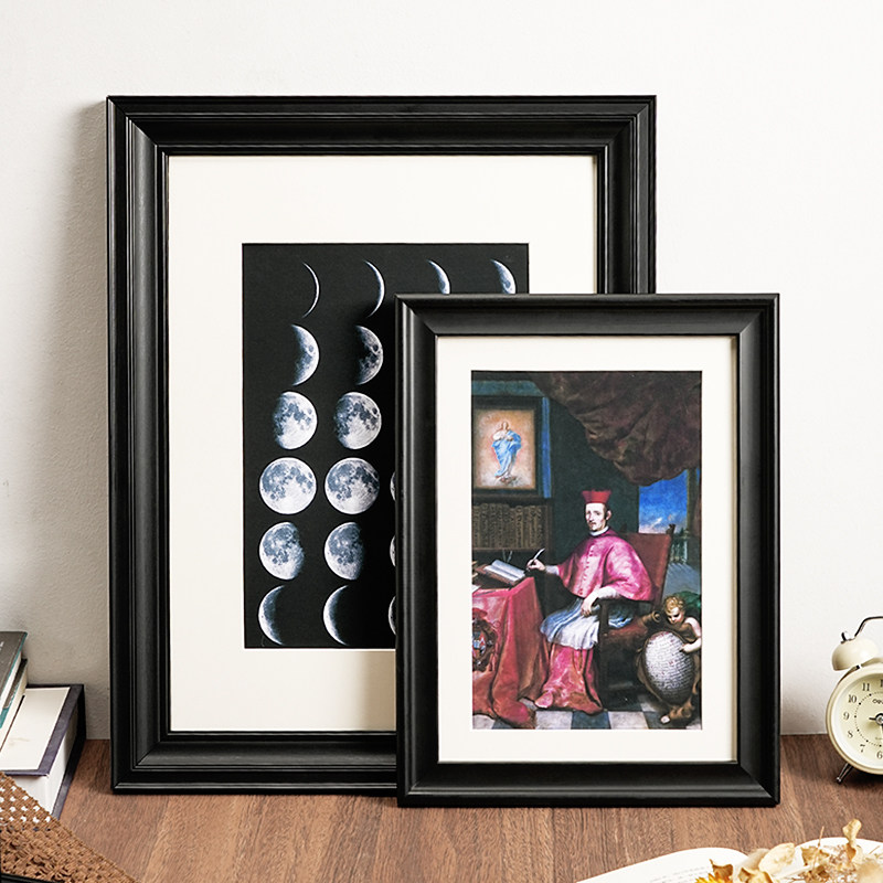 Resin Art Photo Frame - Cornice Vintage in Legno Massello Nero,