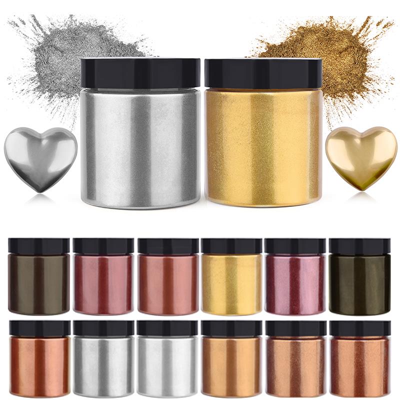 Resin Art Glue - 50g Shimmer Metallic Oro Argento Colore