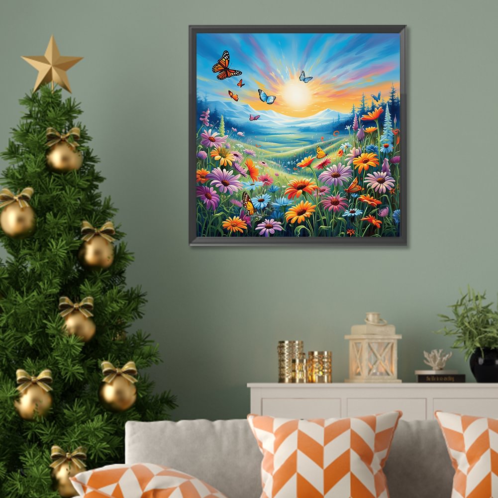 Resin Art Flowers - Pittura diamante Famiglia Simpatico cervo Fiore