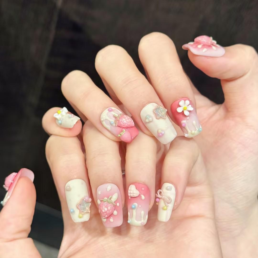 10 pezzi di unghie finte quadr - Resin Art Flowers recensione e prezzo